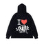 Syna World "I Heart Syna" Devil Graphic Oversized Fleece Hoodie (Black / Red / White)
