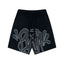 Syna World Graphic Fleece Shorts (Black / Grey Outline)