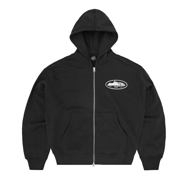 ISLAND PUFF PRINT ZIP HOODIE [BLACK] Hover Image