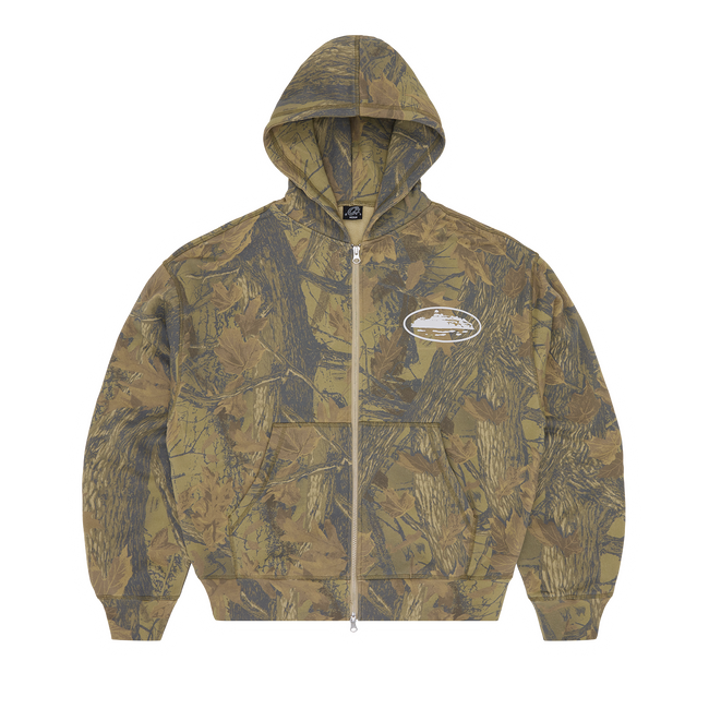 ISLAND PUFF PRINT ZIP HOODIE [FOREST CAMO] Hover Image