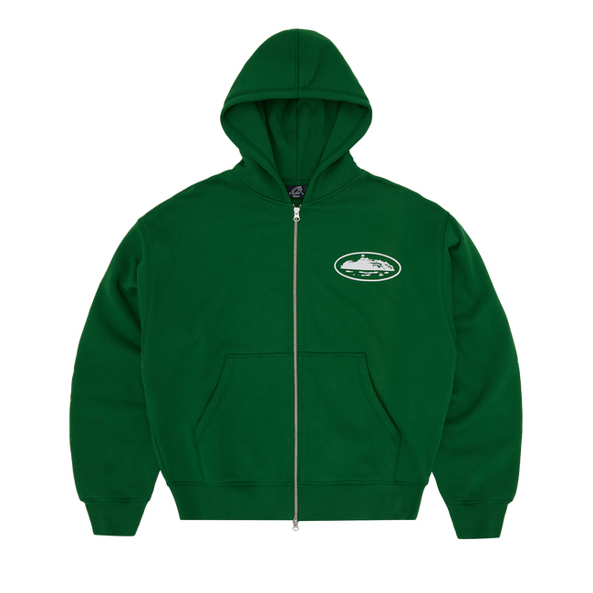 ISLAND PUFF PRINT ZIP HOODIE [GREEN] Hover Image