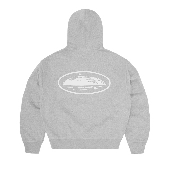 ISLAND PUFF PRINT ZIP HOODIE [HEATHER GREY] Main Image