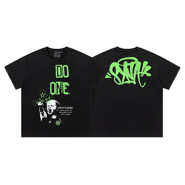 Syna World Graphic T-Shirt (Black / Lime Green) Hover Image