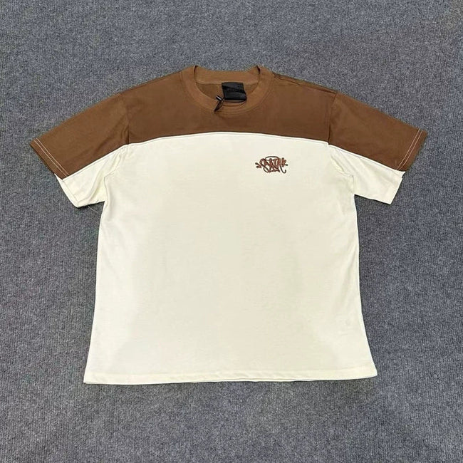 Syna World Colorblock Graphic Short-Sleeve T-Shirt (Brown/Off-White) Hover Image