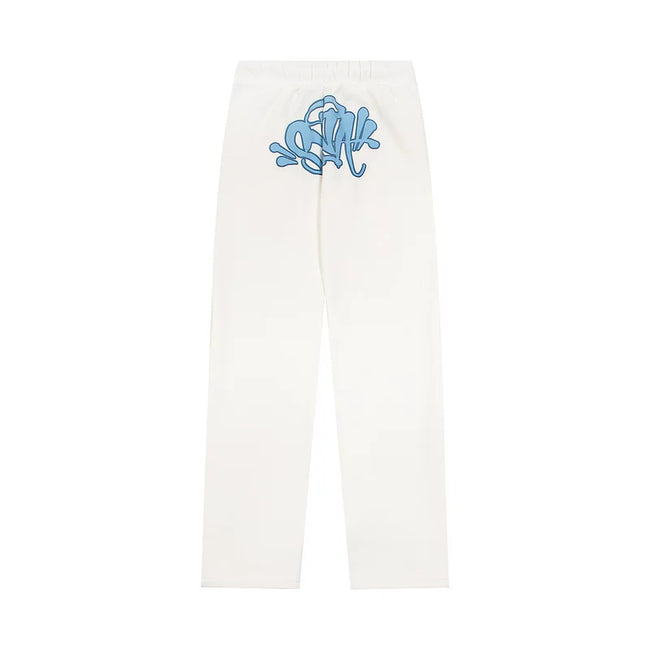 Syna World Graphic Fleece Sweatpants (White / Baby Blue) Hover Image