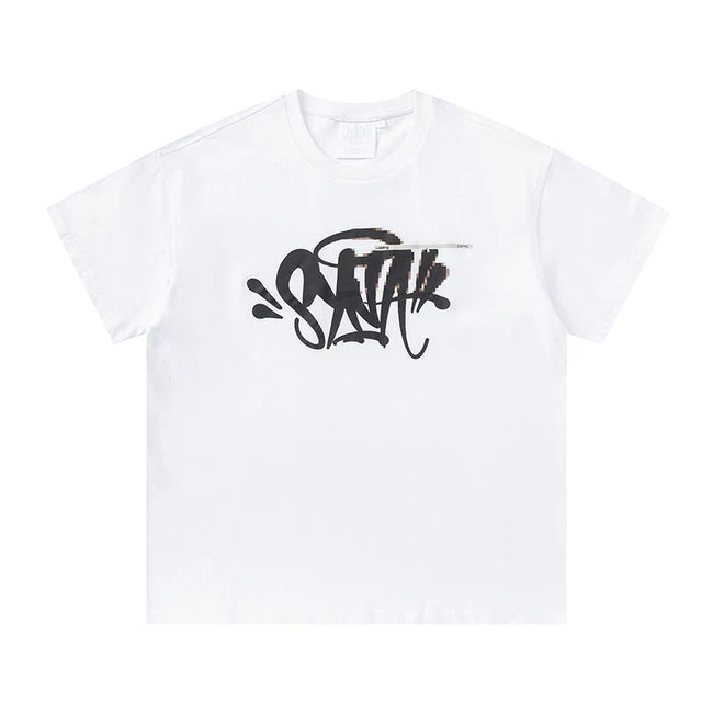 Syna World Vintage Oversized Graffiti Tag Graphic Tee (White / Black) Hover Image