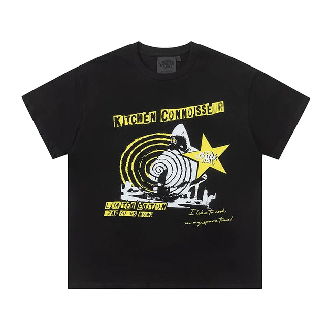 Syna World Kitchen Connoisseur DJ Graphic Oversized Tee (Black / Yellow / White) Hover Image