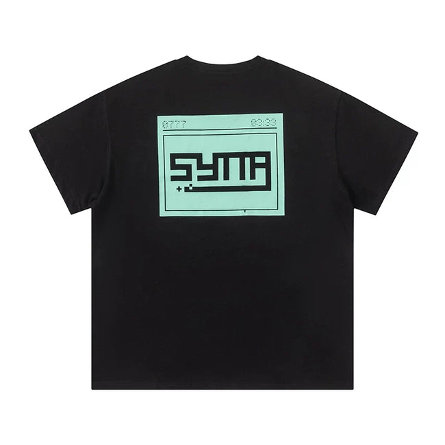 Syna World Pixel Tech Box Logo Oversized Tee (Black / Mint Green) Hover Image
