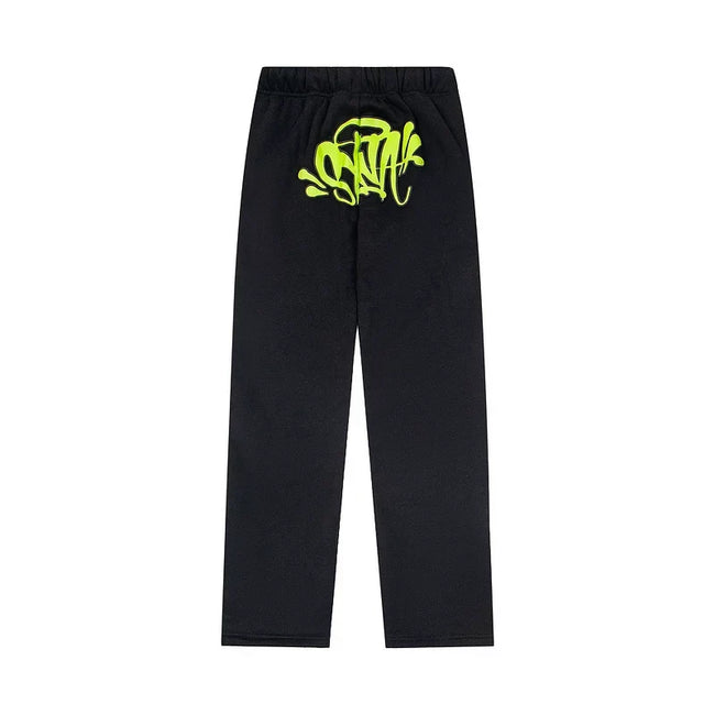 Syna World Graphic Fleece Sweatpants (Black / Neon Green) Hover Image