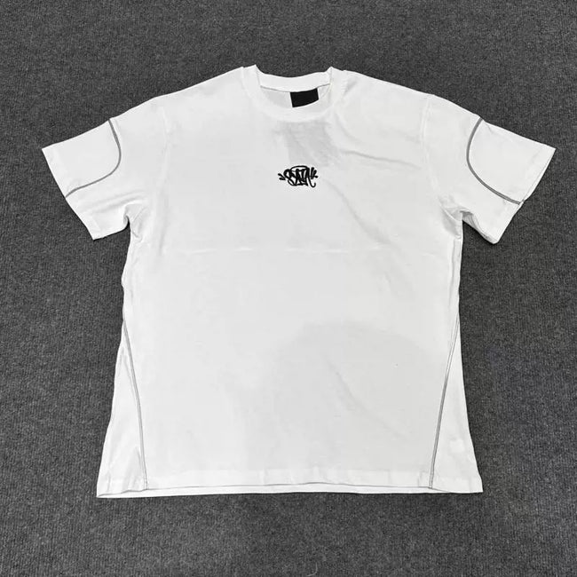 Syna World Embroidered Piping T-Shirt (White) Hover Image
