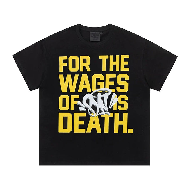 Syna World Vintage Oversized Statement Graphic Tee (Black / Yellow) Hover Image