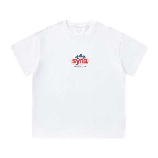 Syna World Vintage Oversized Mountain Graphic Tee (White / Red / Blue) Hover Image