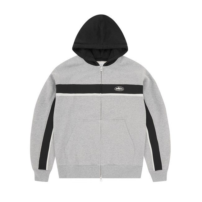 RIBBED SPORTEIZ ZIP HOODIE [HEATHER GREY] Hover Image
